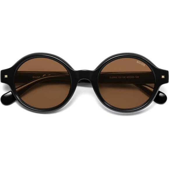 Retro round polarized sunglasses small 90s 80s vintage UV400 unisex shades - Picture 1 of 7